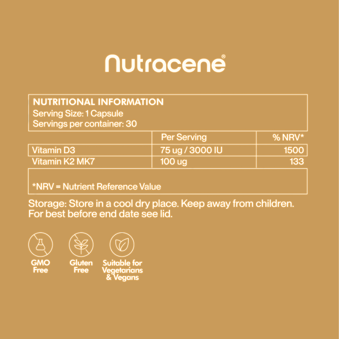 Vitamin D3 + K2 (MK7) - Nutracene