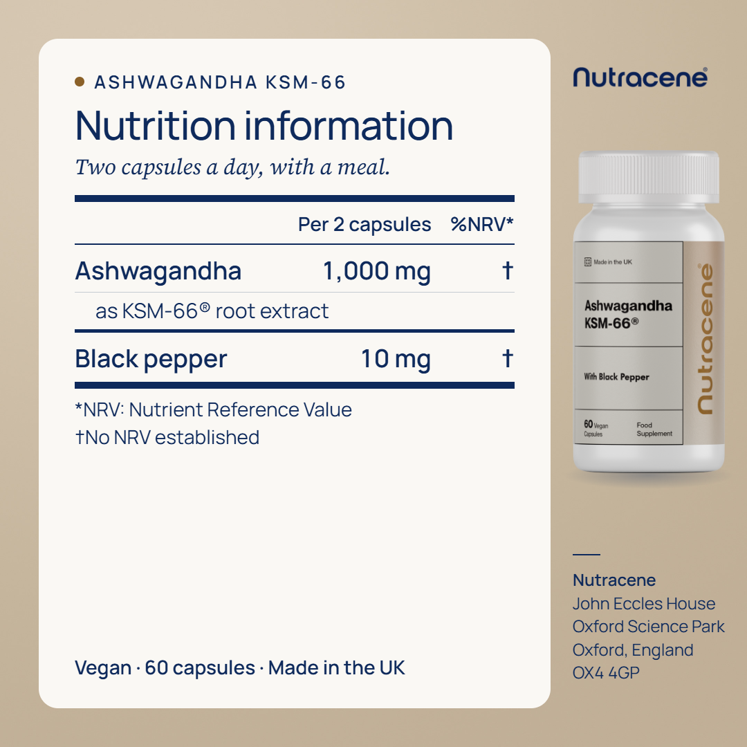 ashwagandha, nutrition information