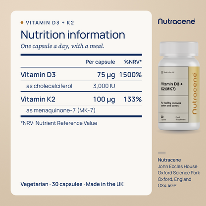 vitamin d3 k2 mk7, nutrition information